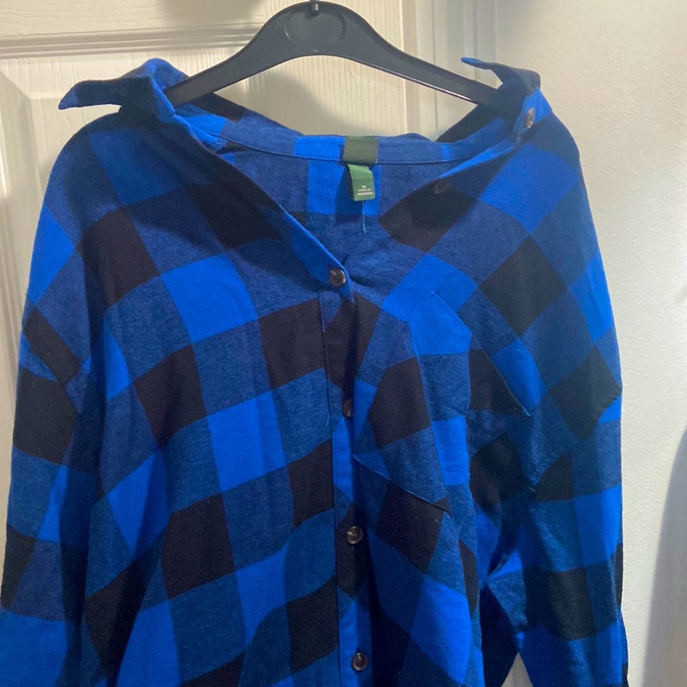 Blue and Black checkered Wildfable flannel